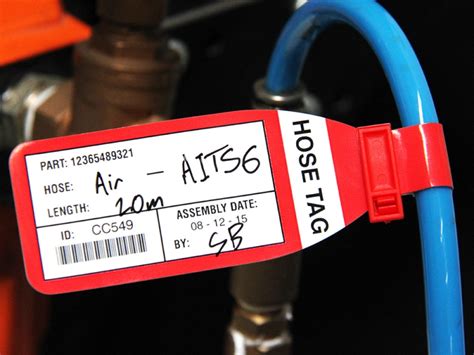 hydraulic hose identification label